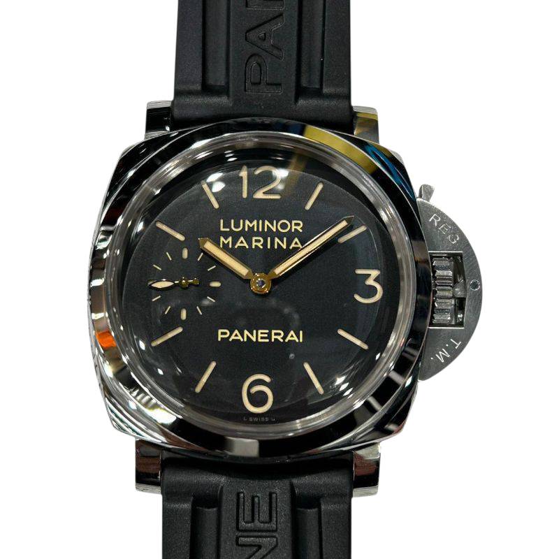 パネライ PANERAI ルミノールマリーナ1950　3デイズ　アッチャイオ PAM00422 ブラック SS/ラバーベルト メンズ 腕時計【中古】