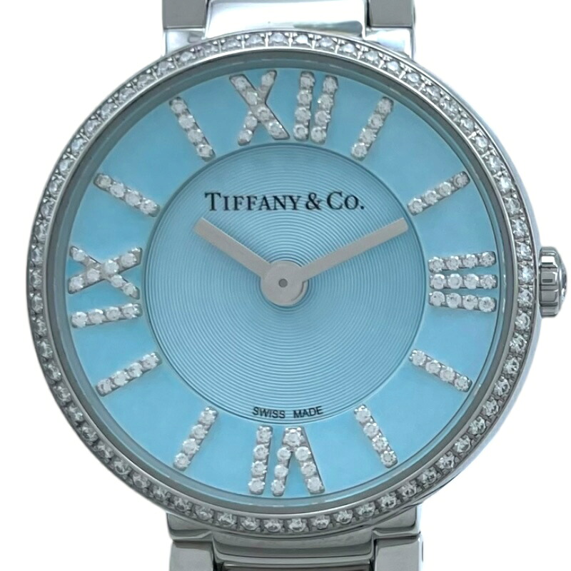 ティファニー TIFFANY＆CO アトラス 2ハンド 63320811 ティファニーブルー SS クオーツ レディース 腕時計【中古】｜OKURA（おお蔵）店