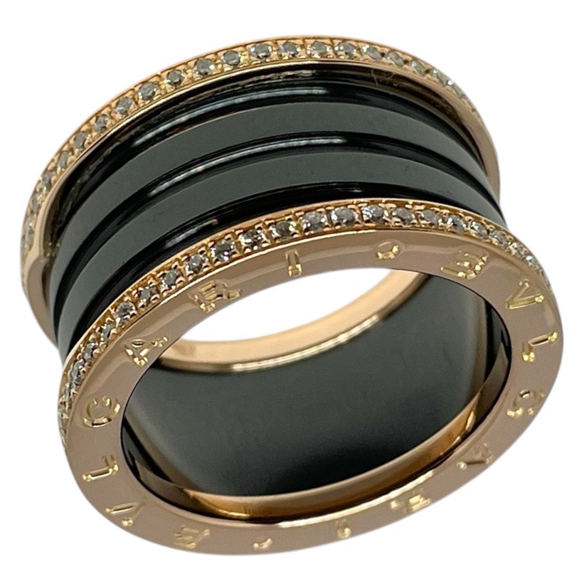 【6/1～ 最大限度30,000円OFF引き換え証！】ブル小峡谷 BVLGARI ビーゼロワン 輪っか 4ダンス楽隊(M)  さくら色ゴールド 750PG/金剛石 宝飾品【中古】