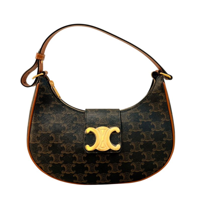 セリーヌ CELINE ミディアムアヴェトリオンフバッグ 114492BZJ ブラウン トリオンフキャンバス/タン レディース ハンドバッグ【中古】 142,000円