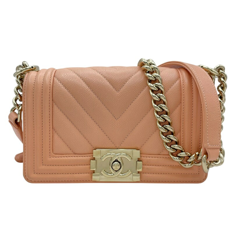 シャネル CHANEL 男の子シャネル20 A67085 年魚サクラ色 GD金具 キャビアひと肌 レディース ショルダーバッグ【中古】 ショルダーバッグ・メッセンジャーバッグ-レディースバッグ