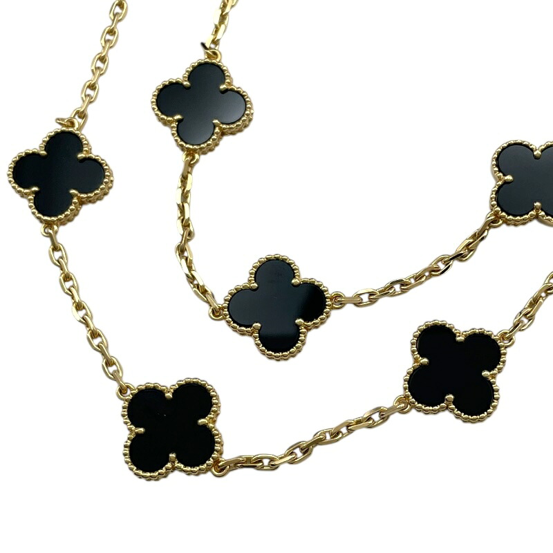 ヴァンクリーフ＆アーペル Van Cleef & Arpels ヴィンテージ アルハンブラネックレス20モチーフ ゴールド Au750/オニキス ジュエリー【中古】 892,500円
