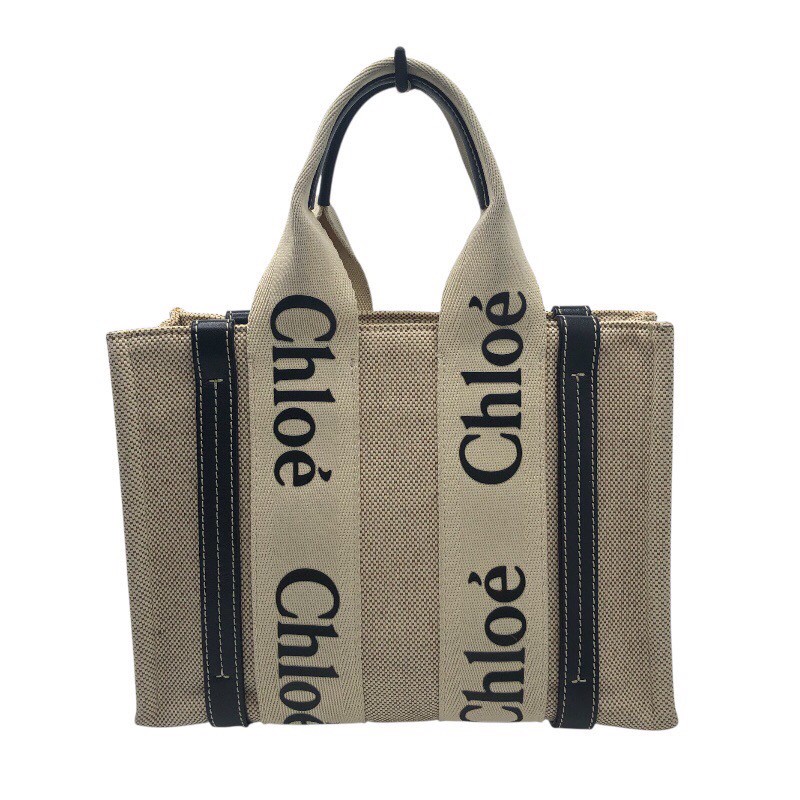 クロエ Chloe ウッディスモールトート キャンバス レディース ハンドバッグ【中古】