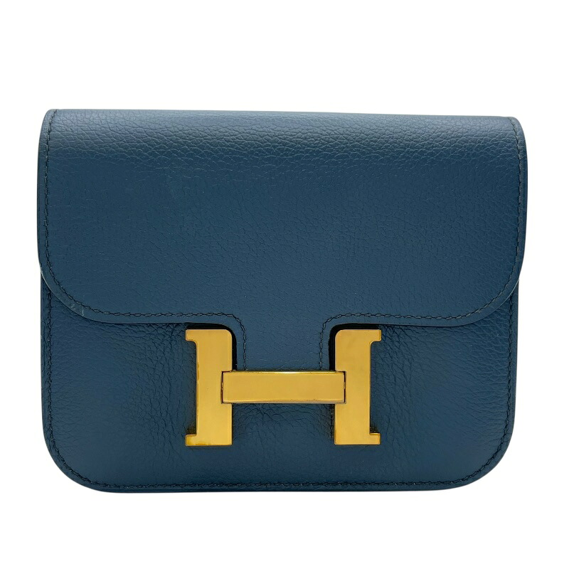 【6/1～ 最大限度30,000円OFF引き換え証！】エルメス HERMES コンスタンススリム B刻 ブルードプリュス エバーカラー レディース 合切袋【中古】
