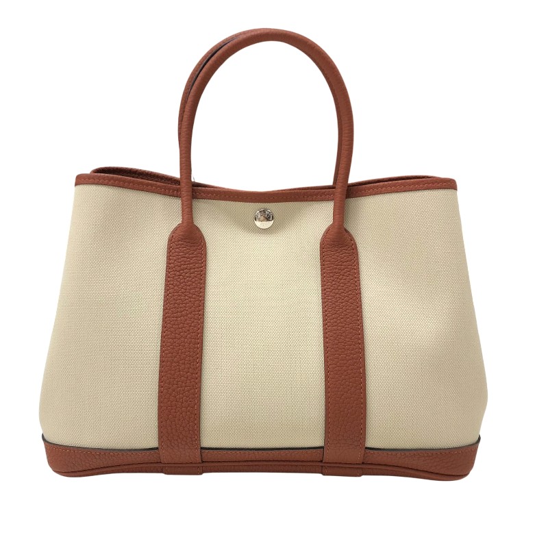 エルメス HERMES ガーデンパーティTPM Z刻 ベージュ/キュイーブル トワル/ネゴンダ レディース トートバッグ【中古】