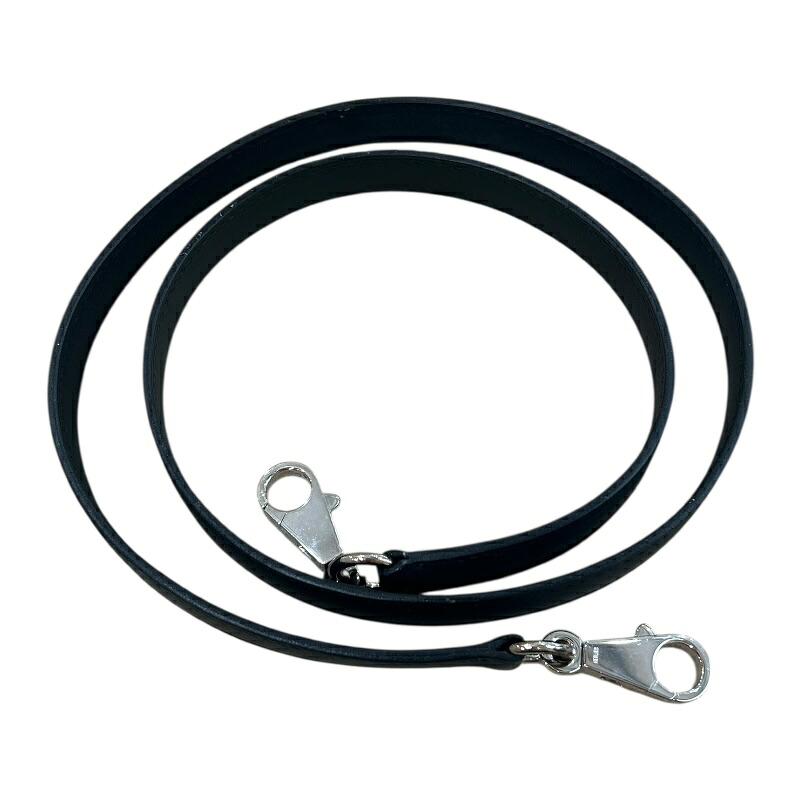 【6/1～ 最大限度30,000円OFF引き換え証！】エルメス HERMES バンドリエール 15粍 黒いこと しろがね色金具 スイフト レディース ストラップ【中古】