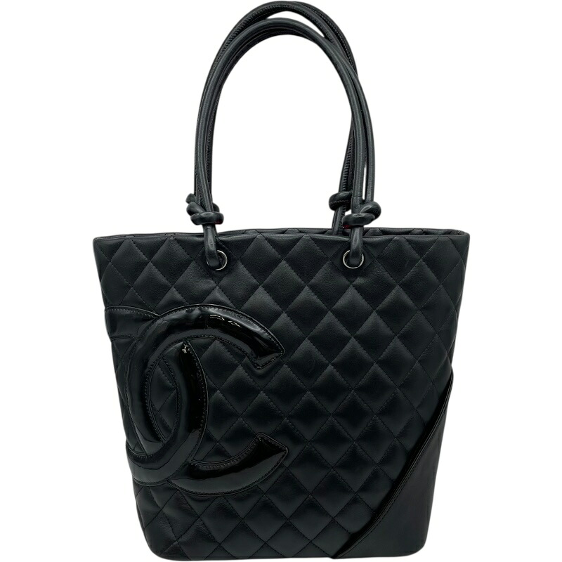 シャネル CHANEL カンボンライン ミディアム A23167 12番台 ブラック SV金具 カーフ レディース トートバッグ【中古】