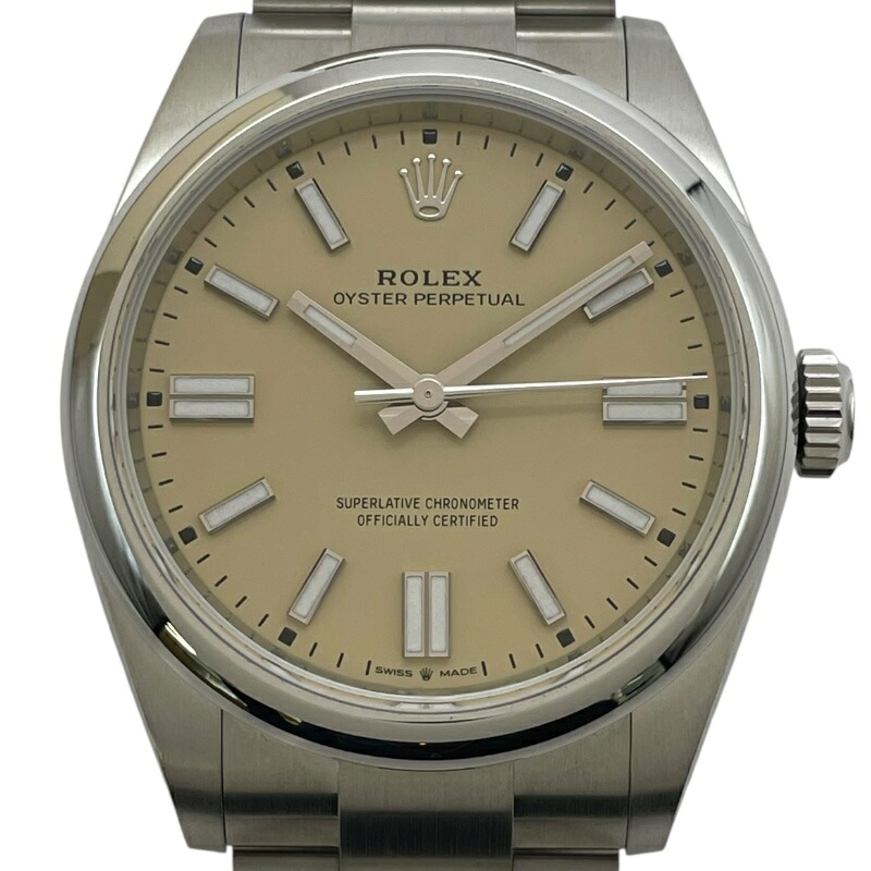 ロレックス ROLEX オイスターパーペチュアル41 134300 ベージュ SS 自動巻き メンズ 腕時計【中古】