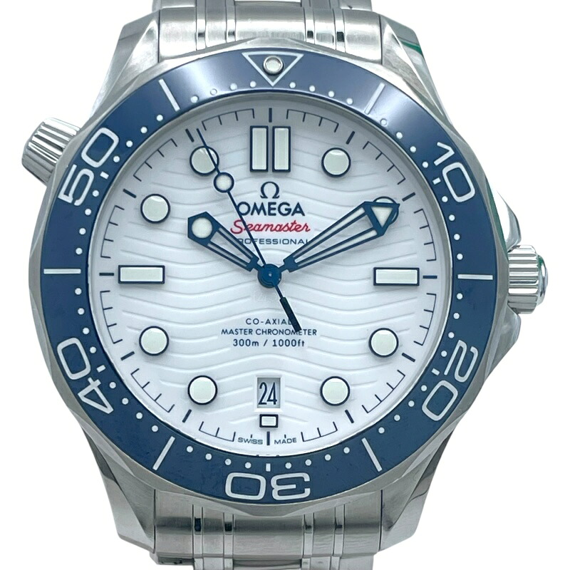 オメガ OMEGA シーマスター ダイバー300M コーアクシャル マスタークロノメーター 522.30.42.20.04.001 ホワイト SS 自動巻き メンズ 腕時計【中古】
