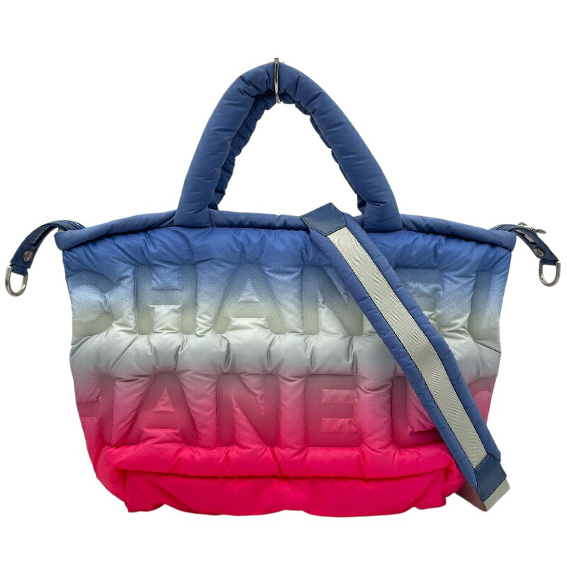 シャネル CHANEL ドゥドーヌバッグ 25番台 ブルー ナイロン レディース トートバッグ【中古】