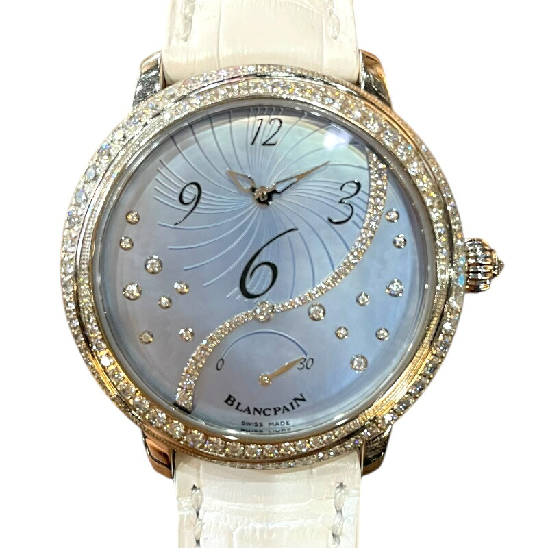 ブランパン BLANCPAIN レディバード ブルーシェル 3650A-3554L-58B ブルーシェル K18WG 自動巻き レディース 腕時計【中古】