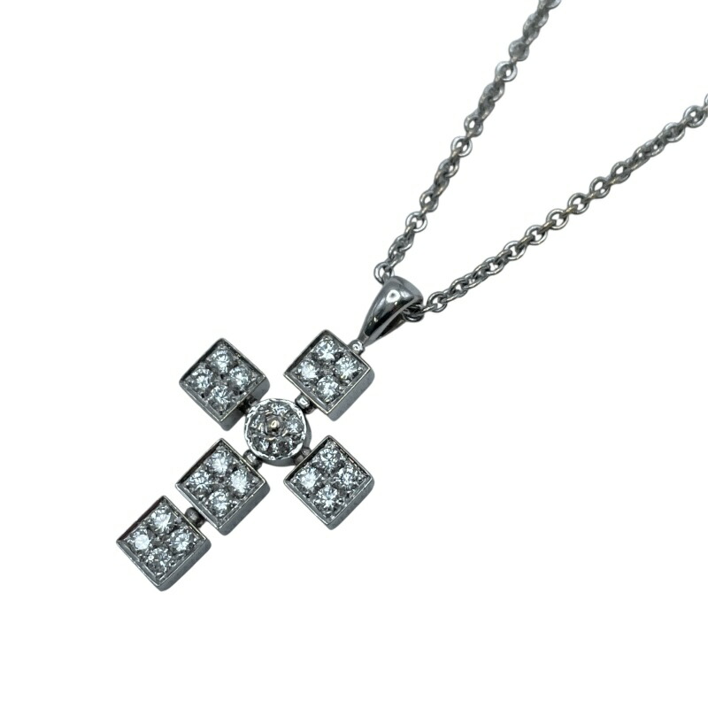 ブルガリ BVLGARI ルチアラテンクロスネックレス ホワイトゴールド 750 ダイヤモンド ジュエリー【中古】