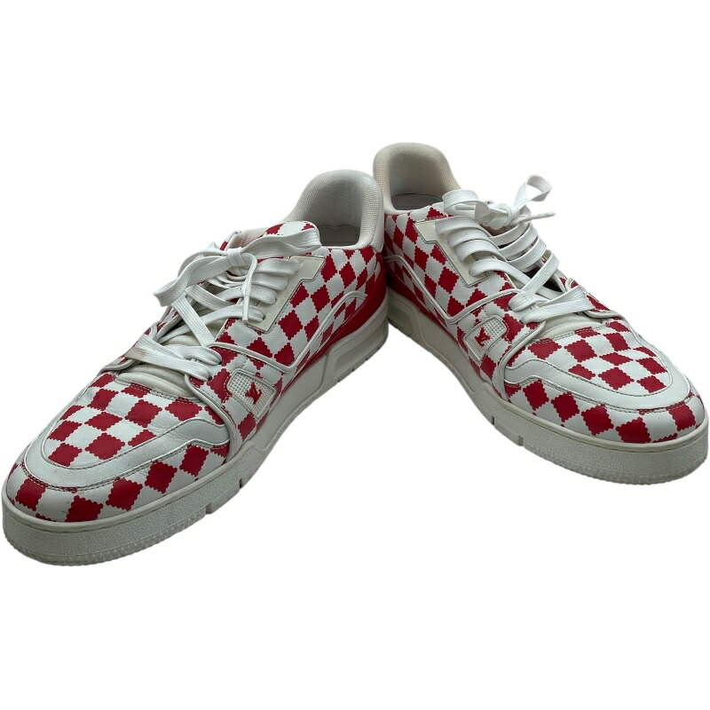 ルイ・ヴィトン LOUIS VUITTON ×NIGO トレイナーラインダミエスニーカー BM0291 ホワイト レザー メンズ スニーカー【中古】