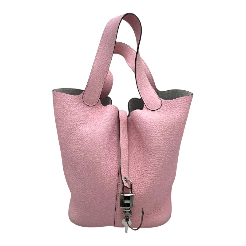エルメス HERMES ピコタンロックMM T刻 ローズサクラ SV金具 トリヨンクレマンス レディース ハンドバッグ【中古】