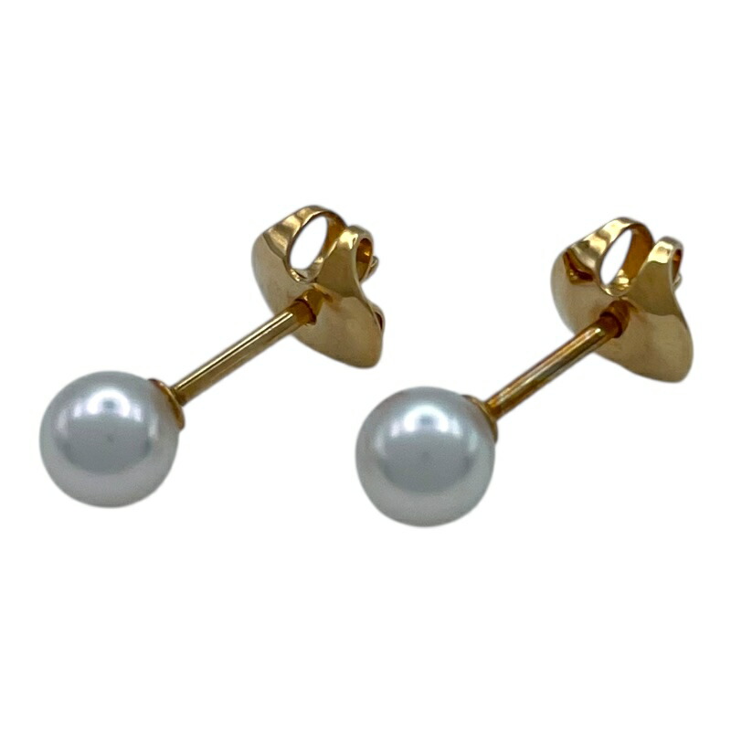 【MIKIMOTO】ミキモト パールピアス4㎜　K18 楽天市場】ミキモト MIKIMOTO ピアス フック パール 4.9mm珠 K18YG
