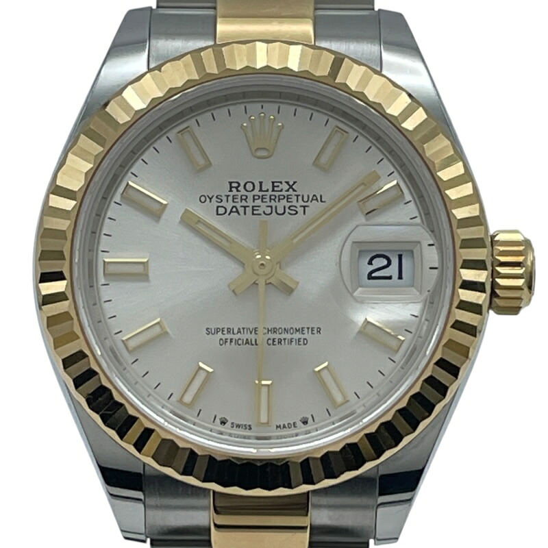ロレックス ROLEX デイトジャスト28 279173 シルバー K18/SS レディース 腕時計【中古】