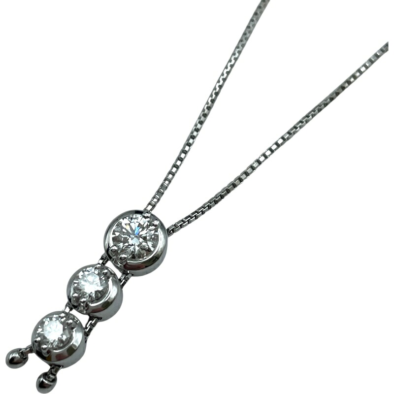 タサキ TASAKI トリロジーネックレス ホワイトゴールド K18WG ジュエリー【中古】