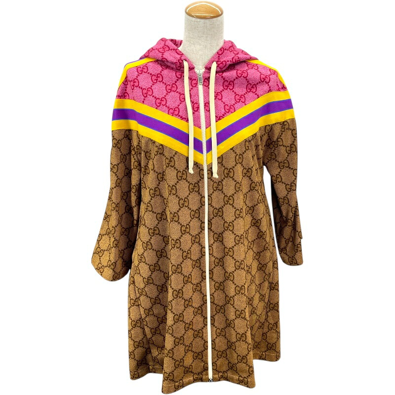 グッチ GUCCI GG総柄テクニカルジャージパーカー 550596 マルチカラー ポリエステル レディース パーカー【中古】|OKURA(おお蔵)店