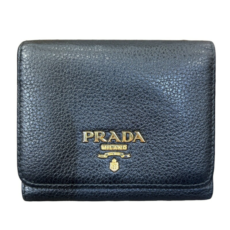 楽天市場】プラダ PRADA 三つ折り財布 M510A サフィアーノ レザー 黒