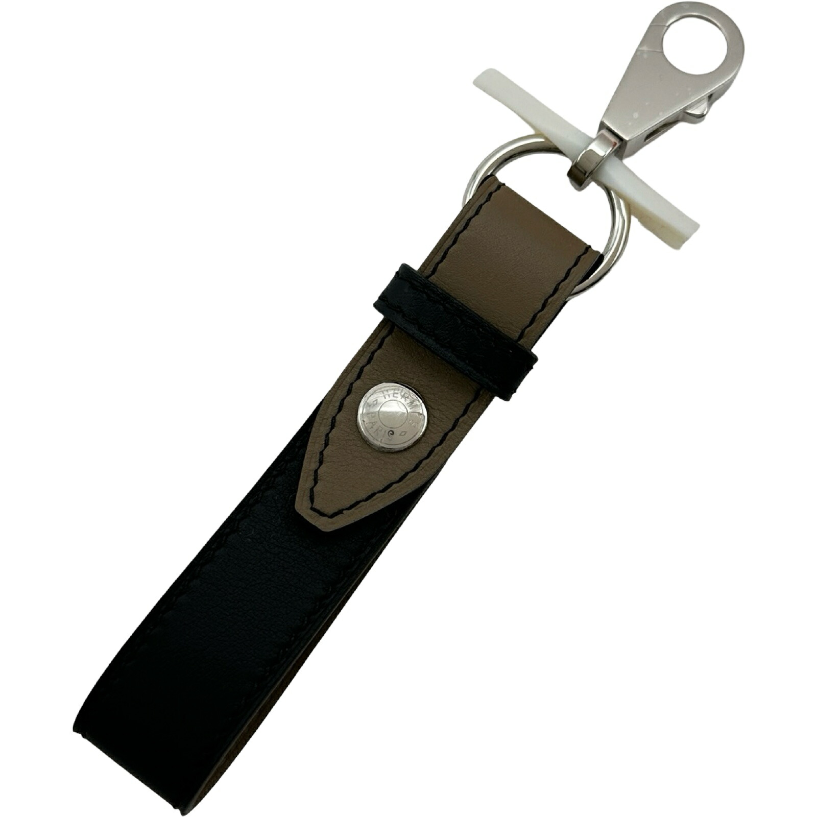 エルメス HERMES フェデル 手袋ホルダー ブラック/エトゥープ スイフト レディース キーホルダー【中古】｜OKURA（おお蔵）店