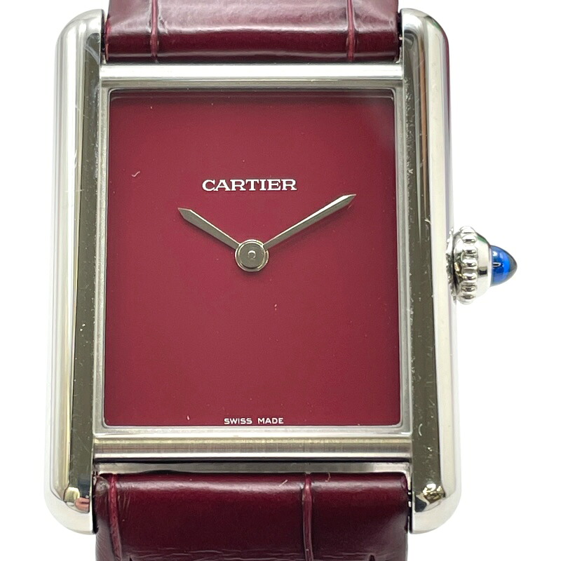 カルティエ Cartier マストタンクLM WSTA0054 ボルドー SS クオーツ レディース 腕時計【中古】