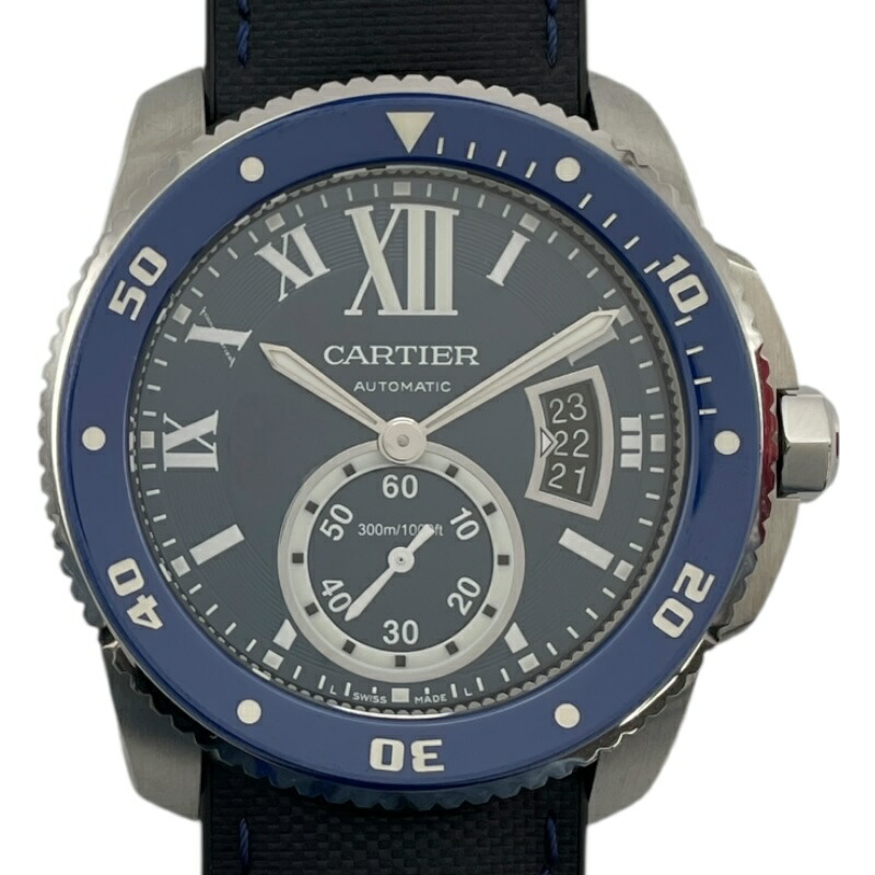 カルティエ Cartier カリブルドゥカルティエ ダイバー WSCA0010 ブルー SS 自動巻き メンズ 腕時計【中古】