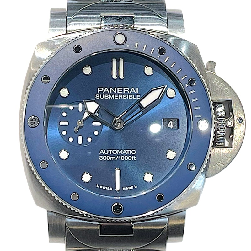 パネライ PANERAI サブマーシブル ブルーノッテ PAM02068 ブルー SS メンズ 腕時計【中古】
