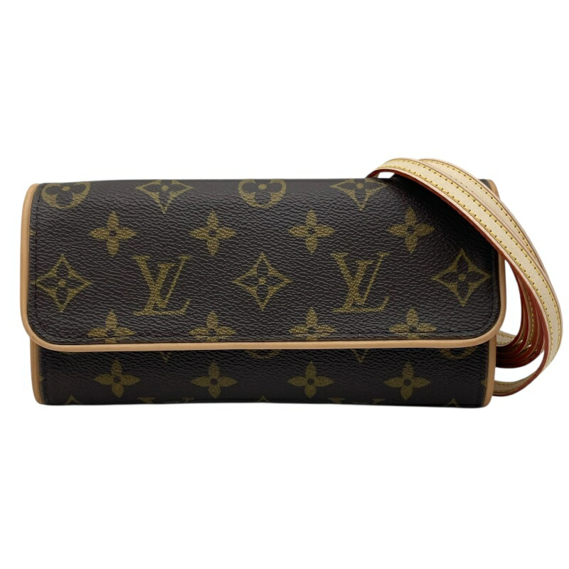 【6/1～ 最大限度30,000円OFF引き換え証！】ルイ・ヴィトン LOUIS VUITTON ポシェット・ツインPM M51854 赤銅色 モノグラム帆布 レディース 合切袋【中古】
