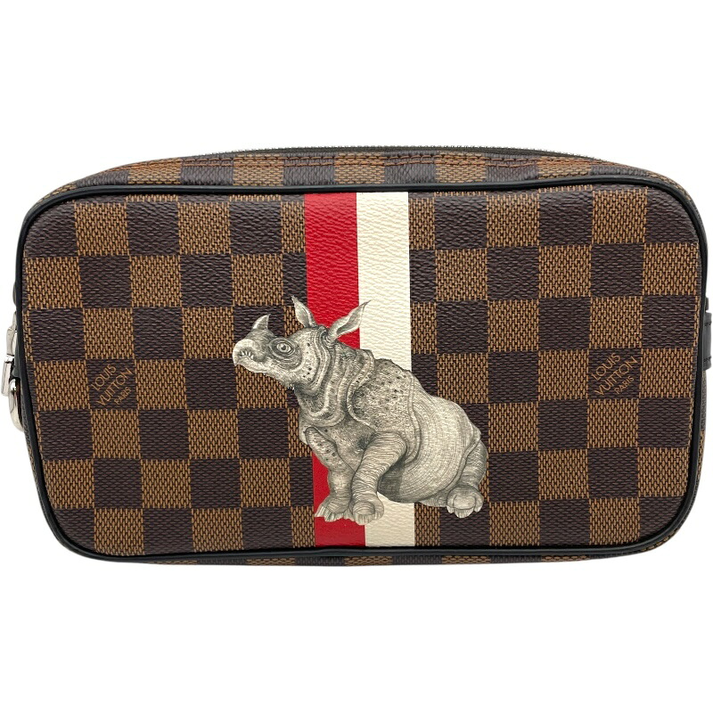 ルイ・ヴィトン LOUIS VUITTON ポシェット・ヴォルガ チャップマン N63350 赤銅色 ダミエ・サバンナ メンズ 二番目御徒面子【中古】