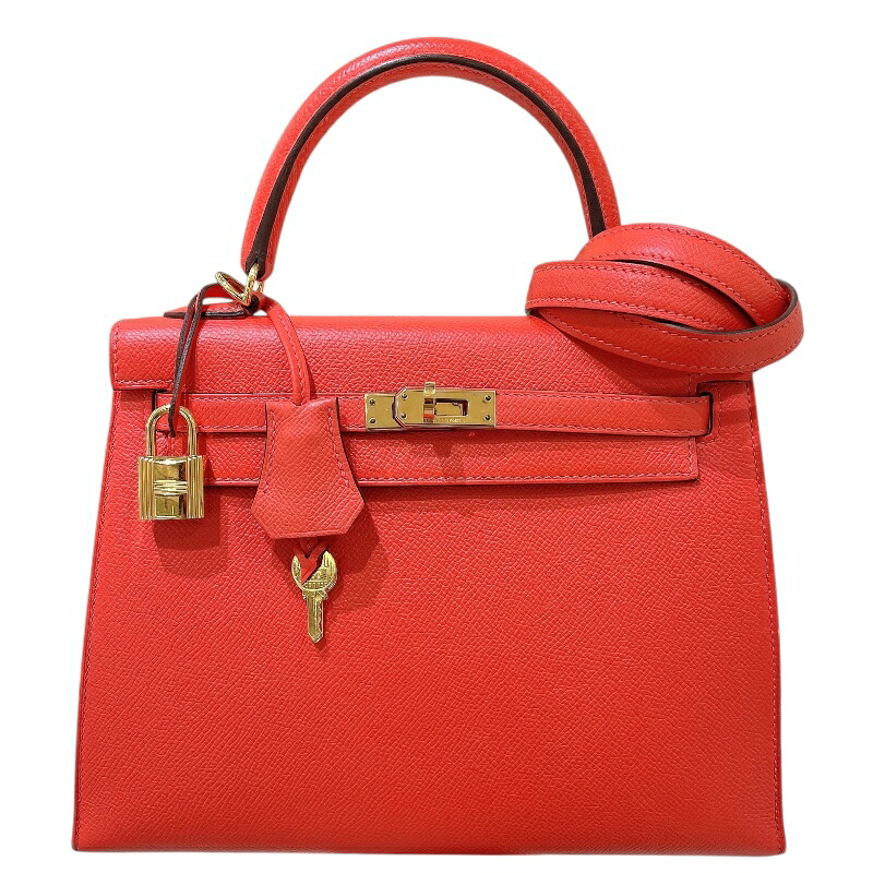 エルメス HERMES ケリー25 X刻 ローズジャイプール ゴールド金具 エプソン レディース ハンドバッグ【中古】