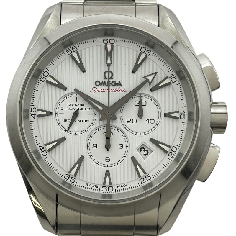 オメガ OMEGA シーマスター アクアテラ クロノグラフ コーアクシャル クロノメーター 231.10.44.50.04.001 ホワイト SS 自動巻き メンズ 腕時計【中古】|OKURA(おお蔵)店
