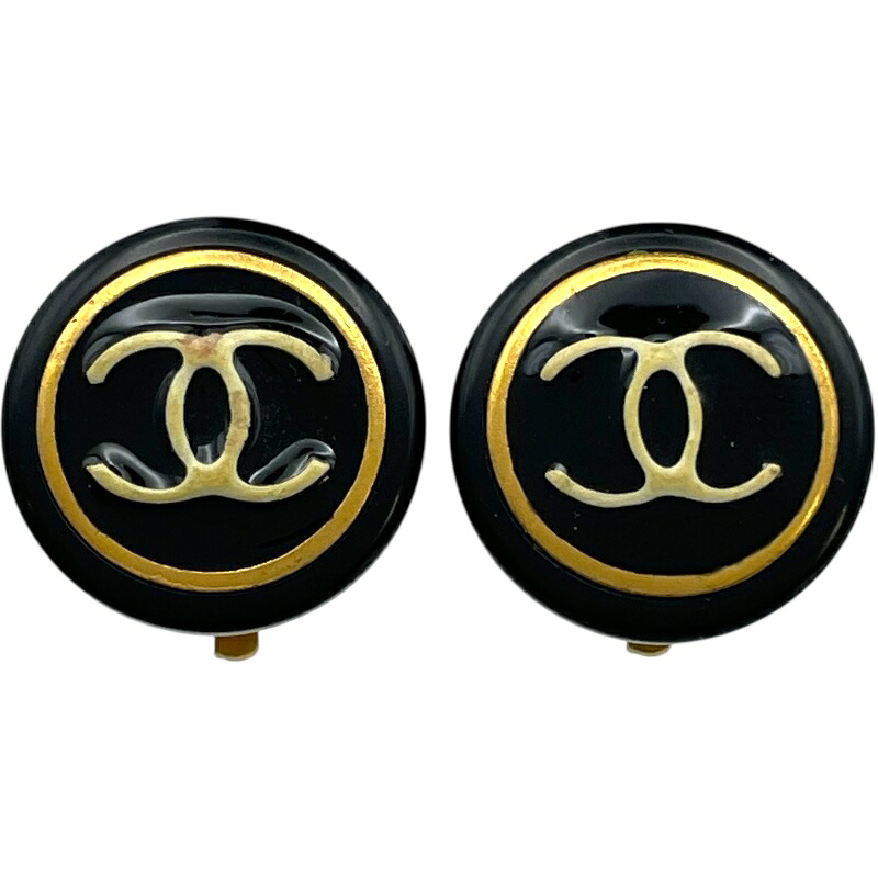 シャネル CHANEL ココマークイヤリング ブラック メタル レディース イヤリング【中古】