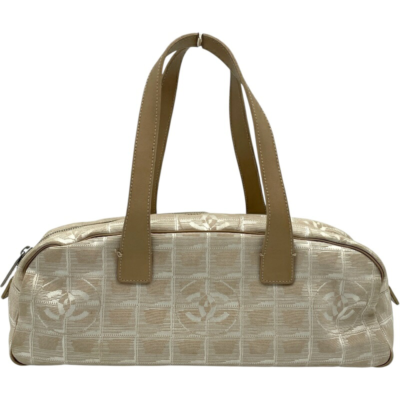 シャネル CHANEL ニュートラベルライン　ミニボストンバッグ A15828 7番台 ベージュ ナイロンジャガード レディース ハンドバッグ【中古】