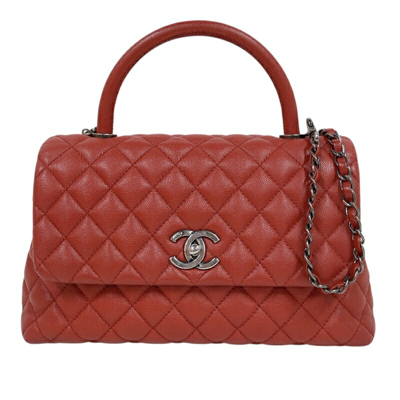シャネル CHANEL ココハンドル29 A92991 レッド キャビアスキン レディース ハンドバッグ【中古】
