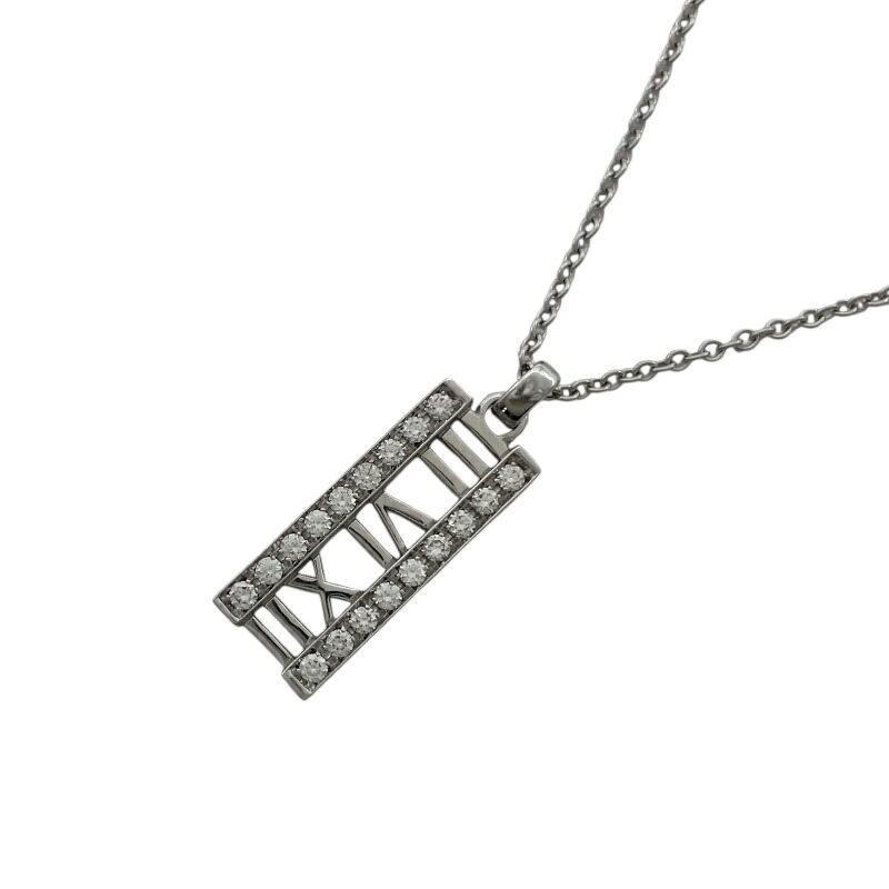 ティファニー TIFFANY＆CO アトラスバーネックレス ホワイトゴールド Au750 ダイヤモンド ジュエリー【中古】