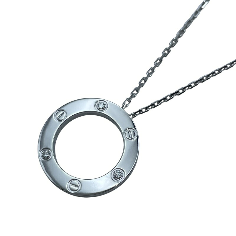 カルティエ Cartier ラブサークルネックレス3PD ホワイトゴールド 750 ジュエリー【中古】｜OKURA（おお蔵）店