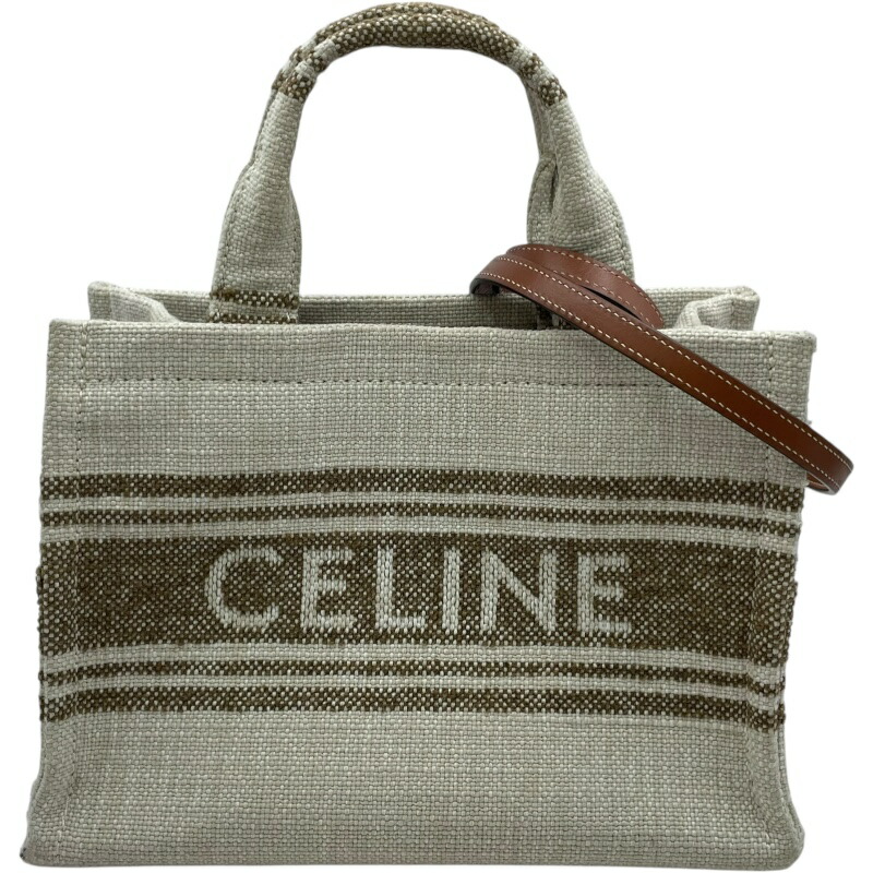 セリーヌ CELINE スモールカバタイス 199162 ベージュ リネンキャンバス レディース ショルダーバッグ【中古】