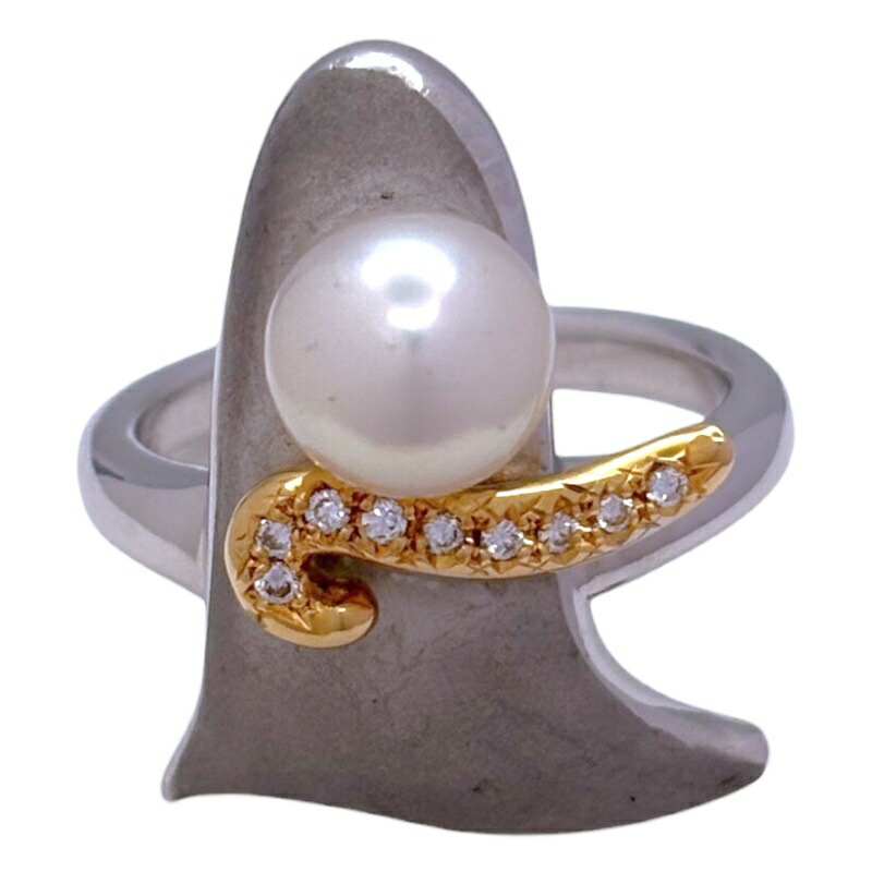 タサキ TASAKI リング プラチナ K18 ダイヤ ジュエリー【中古】