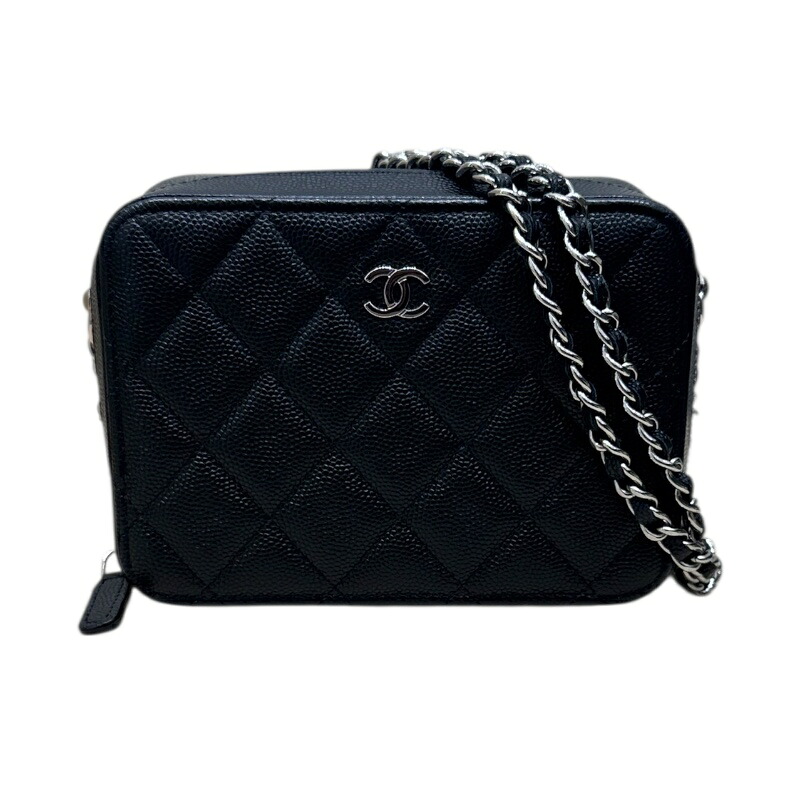 シャネル CHANEL マトラッセ　ミニカメラバッグ AP2426 ブラック キャビアスキン SV金具 レディース ショルダーバッグ【中古】