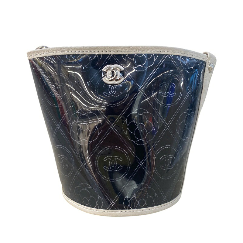 【6/1～ 最大限度30,000円OFFクーポン券！】シャネル CHANEL 黒いこと/象牙色 ビニール レディース ショルダーバッグ【中古】