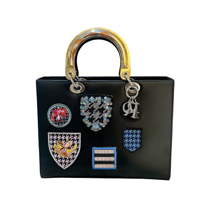 クリスチャン・ディオール Christian Dior レディディオールラージ ブラック ラム レディース トートバッグ【中古】