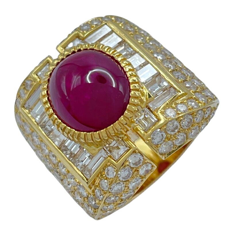 ルビーカボションリング ゴールド 18K ジュエリー【中古】|OKURA(おお蔵)店