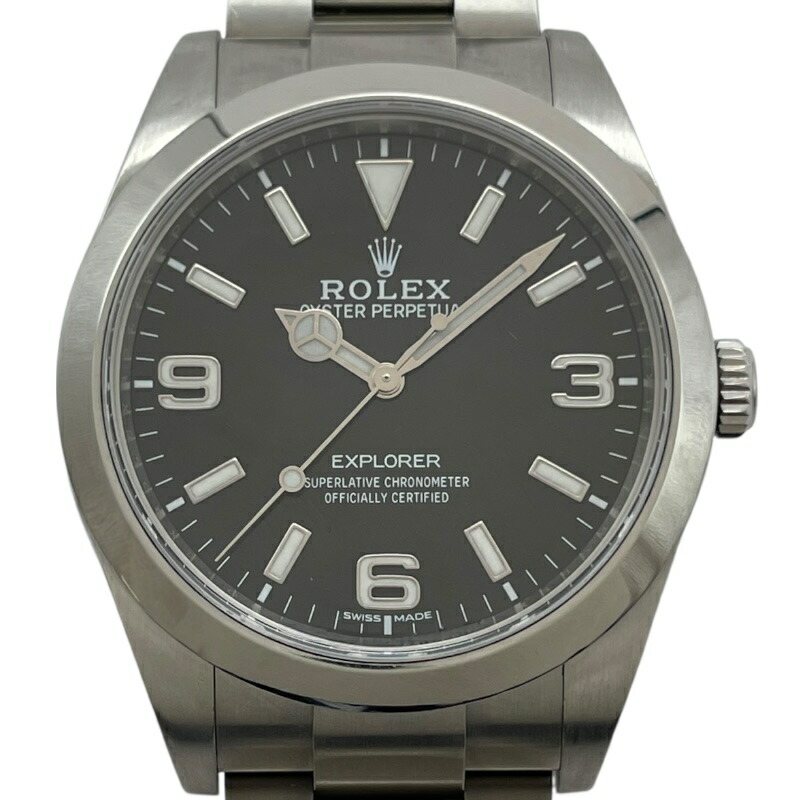 ロレックス ROLEX エクスプローラー1 ランダムシリアル 214270 ブラック SS 自動巻き メンズ 腕時計【中古】 544,000円