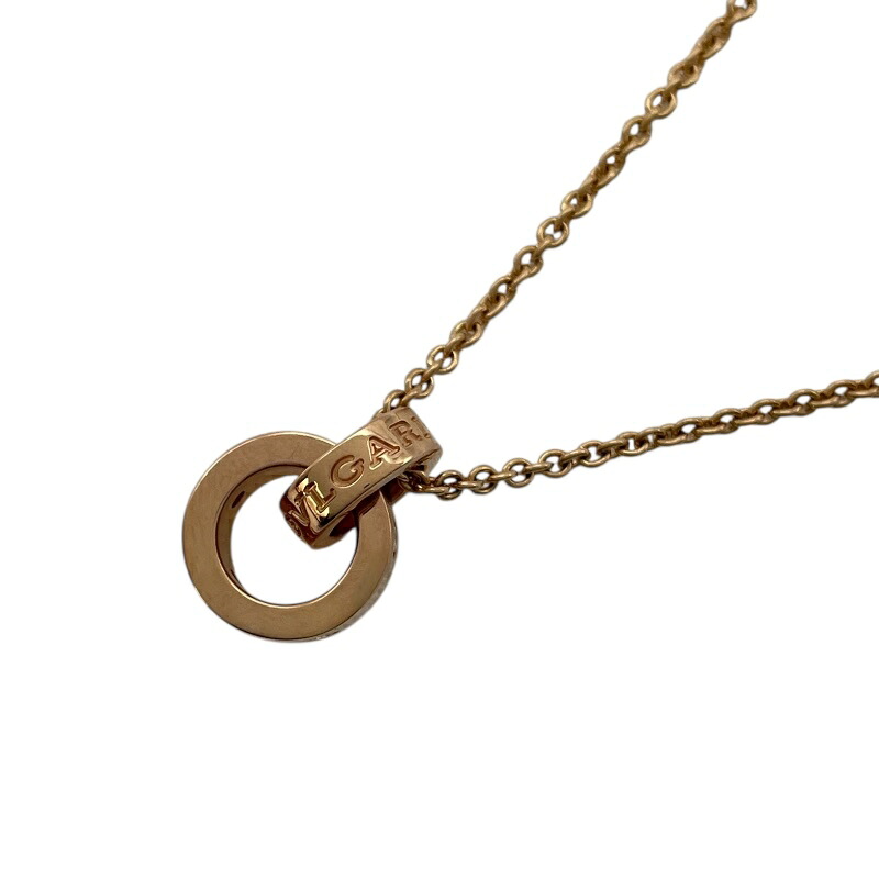 ブルガリ BVLGARI ローマンソルベネックレス ピンクゴールド Au750 ダイヤモンド ジュエリー【中古】