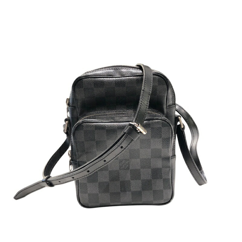 ルイ・ヴィトン LOUIS VUITTON レム N41446 ブラック ダミエ・グラフィット メンズ ショルダーバッグ【中古】