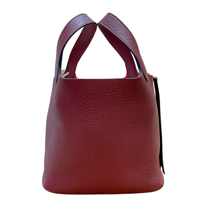 エルメス HERMES ピコタンロックMM W刻印 ルージュアッシュ/ゴールド金具 トリヨン レディース ハンドバッグ【中古】