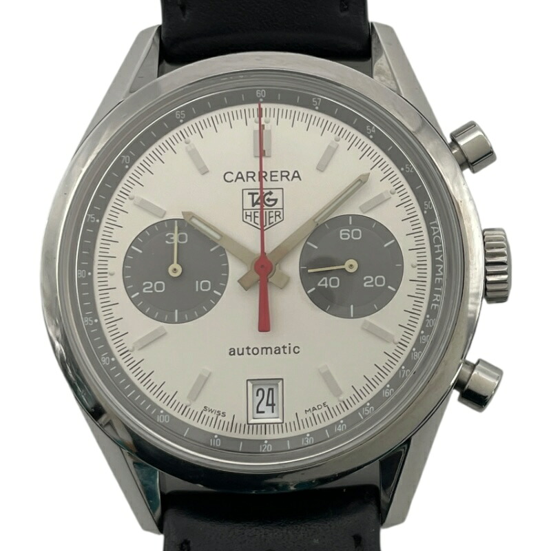 【6/1～ 最大限度30,000円OFFクーポン券！】タグ・ホイヤー TAG HEUER カレラジャックホイヤー40周年祝する模範例 CV2117.FC6182 しろがね色 SS 自動小銃一巻き メンズ ウオッチ【中古】
