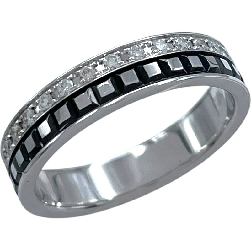 ブシュロン BOUCHERON キャトルブラックダイヤリング ブラック/ホワイトゴールド Au750/ダイヤモンド ジュエリー【中古】|OKURA(おお蔵)店