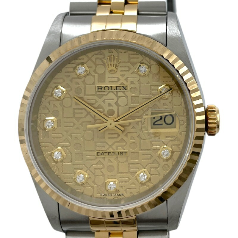 ロレックス ROLEX デイトジャスト ホリコン 16233G ゴールド K18/SS 自動巻き メンズ 腕時計【中古】