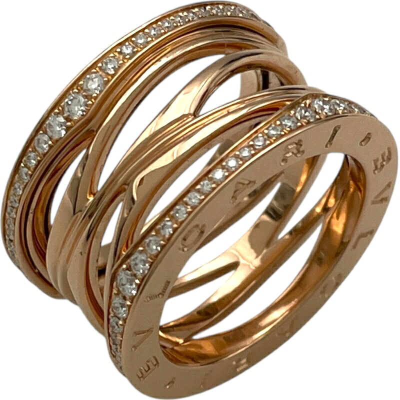 ブルガリ BVLGARI ビーゼロワンレジェンドダイヤリング ピンクゴールド Au750 ジュエリー【中古】